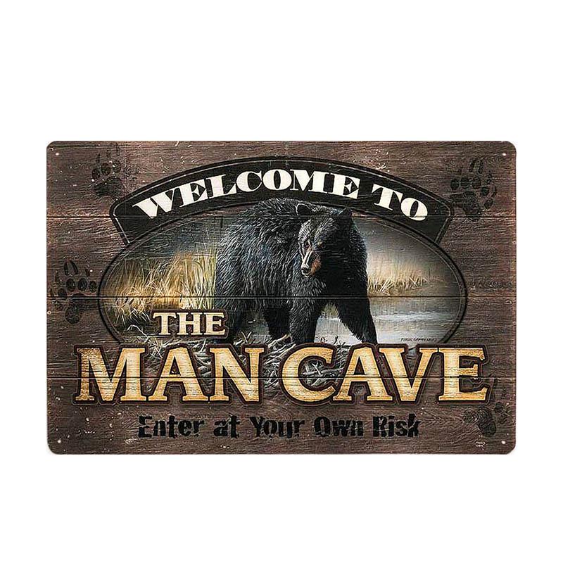Man Cave Rule Metal Tin Sign Vintage Poster Home Bar Hotel Wall Painting Plaque Party Bar Public Decor 20*30 CM