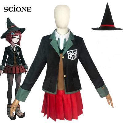 Ensemble de 5 pièces Danganronpa Magicien Yumeno Himiko Cosplay Costume Écolière Uniforme Halloween Fête Jupe Ensemble Costume Chapeau Magique