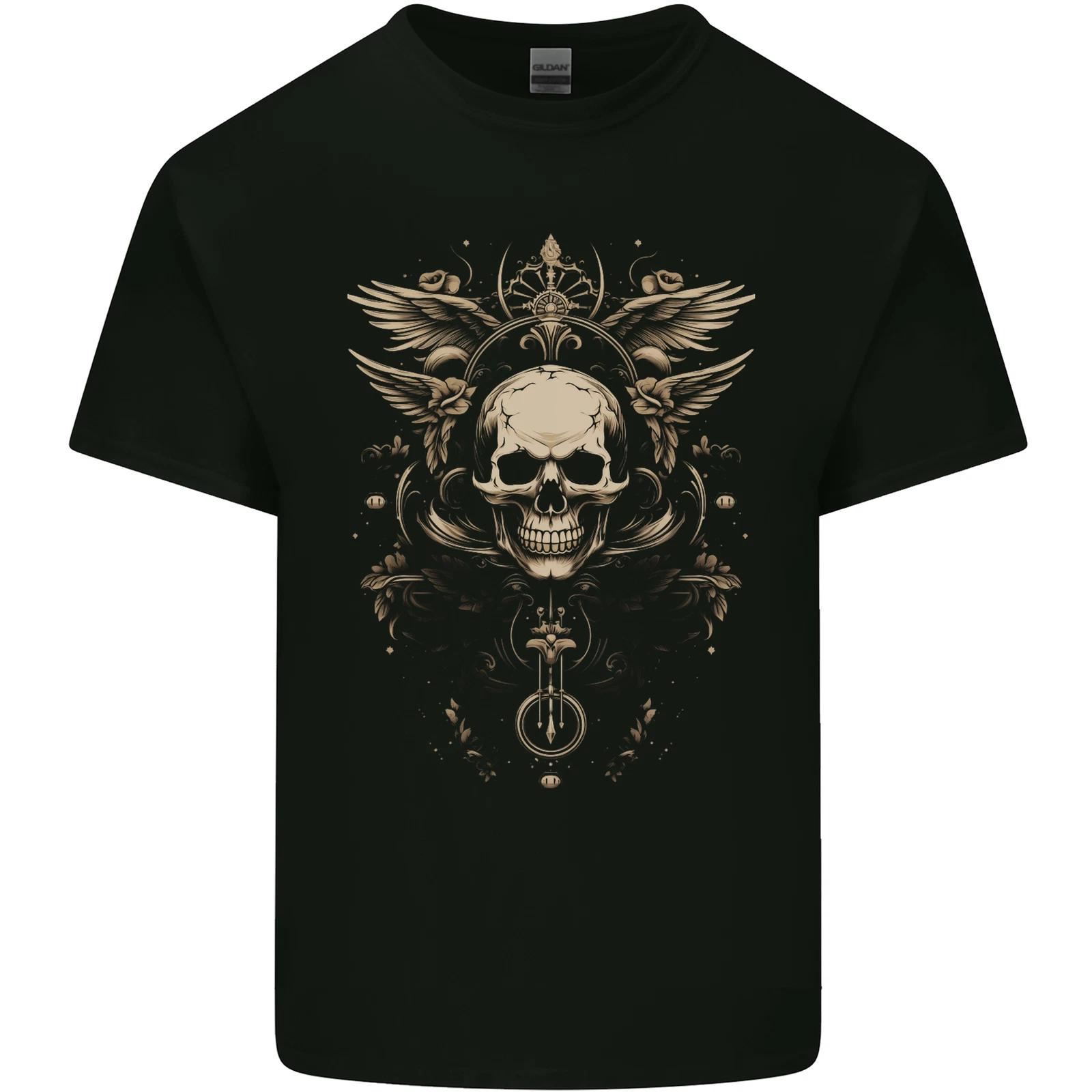 Cosmic Skull With Wings Kids T-Shirt Childrens S