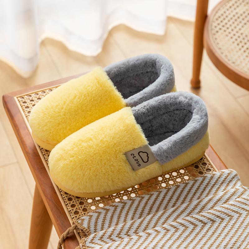 Dámské protiskluzové bavlněné pantofle do interiéru - teplé, s tlustou podrážkou, vhodné na jaro, podzim, zimu a pro muže.