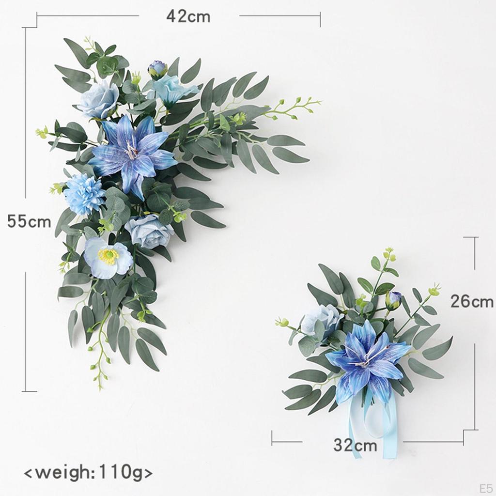 2 Pieces Wedding Arch Flowers Artificial Floral Swags Gifts Versatile Rustic Flower Arrangement