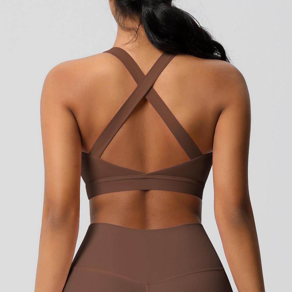 Cross-Border High-Impact Brushed Sports Bra for Yoga, Pilates, Running, and Fitness
