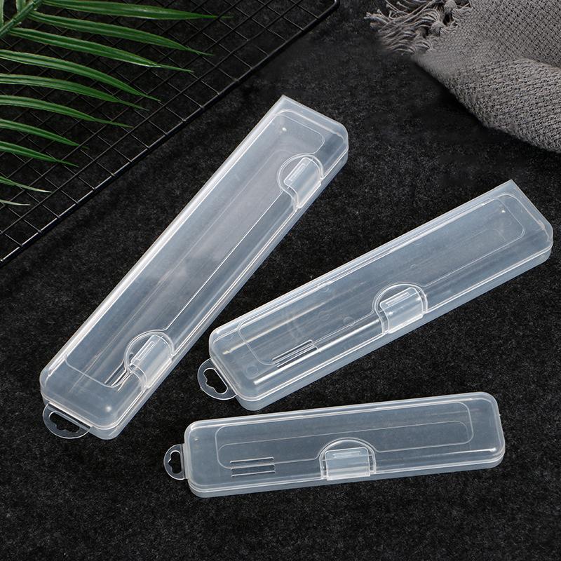 1Pc Portable Makeup Brush Organizer Eyebrow Pencil Tableware Chopsticks Transparent With Cover Storage Box Kitchen Accessories
