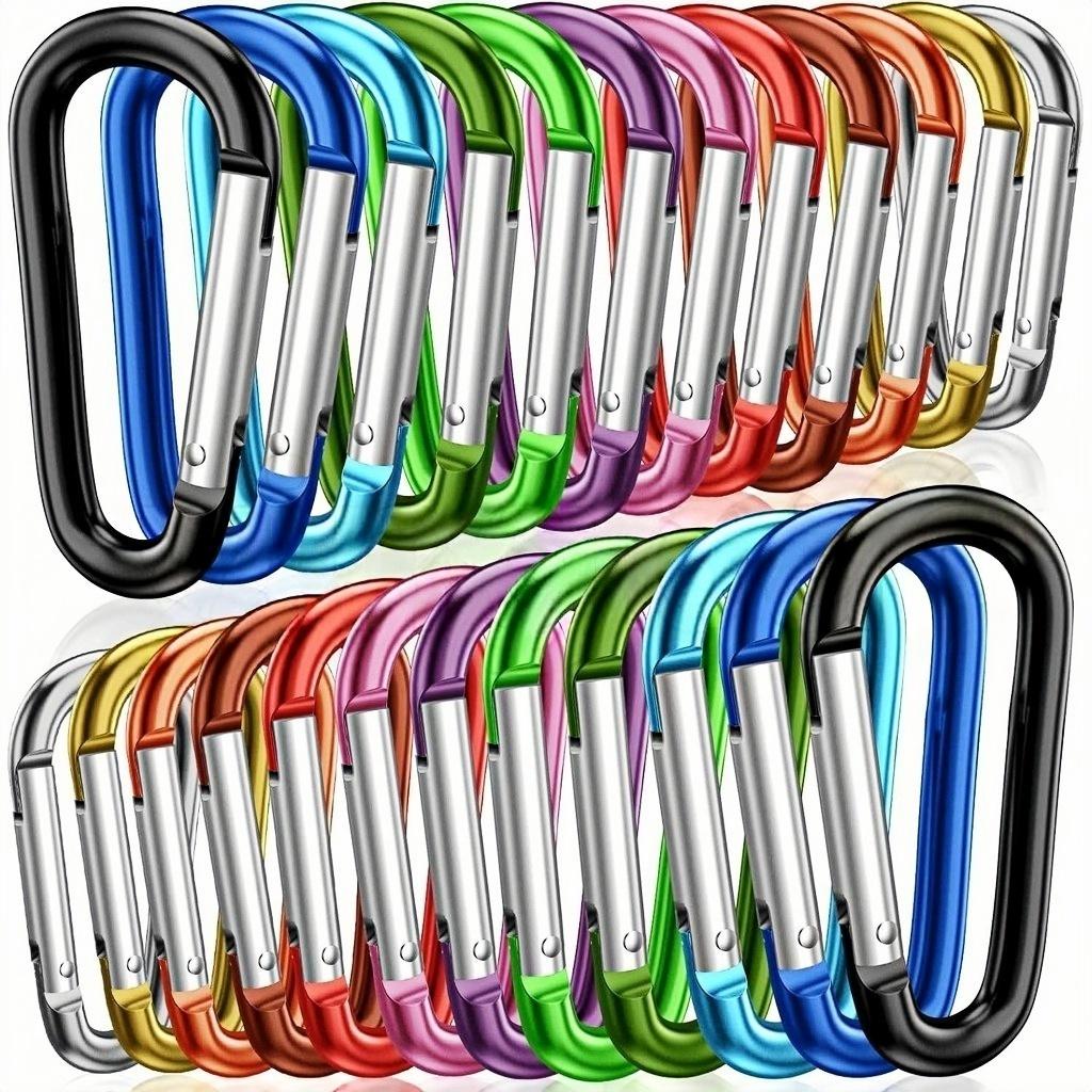 100 Stuks Nieuwe Aluminiumlegering Karabiner Buitenveer Snap Clip Waterfles Haken Sleutelhanger Klimmen Kamperen Wandelen Quickdraws Gereedschap 50PCS
