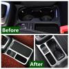 For Volkswagen VW Tiguan 2009 2010 2011 2012 2013 2014 2015 ABS Chrome Front Console Water Cup Holder Frame Cover Trims Sticker