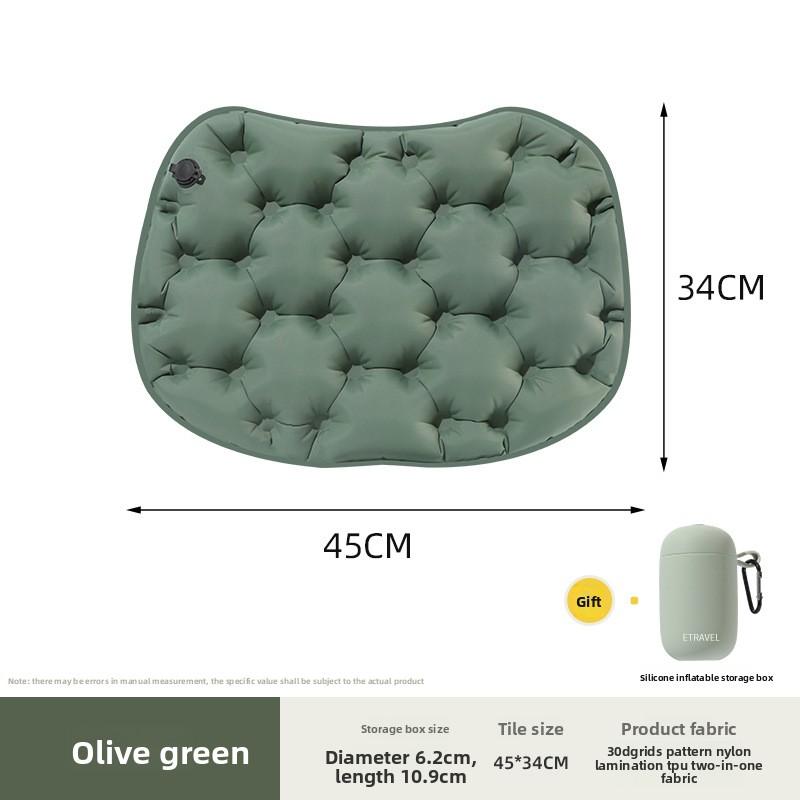 

Нажмите Надувная подушка Открытый кемпинг Пеший туризм Портативный Самолет Высокоскоростная железная дорога Подушка-пердушка Концерт Увеличение Боли от длительного сидения Профилактика 1PCS зелёный