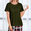 Women's Post-operative Short-sleeved Color Shirt With Shoulder Zipper And Side  Closure.