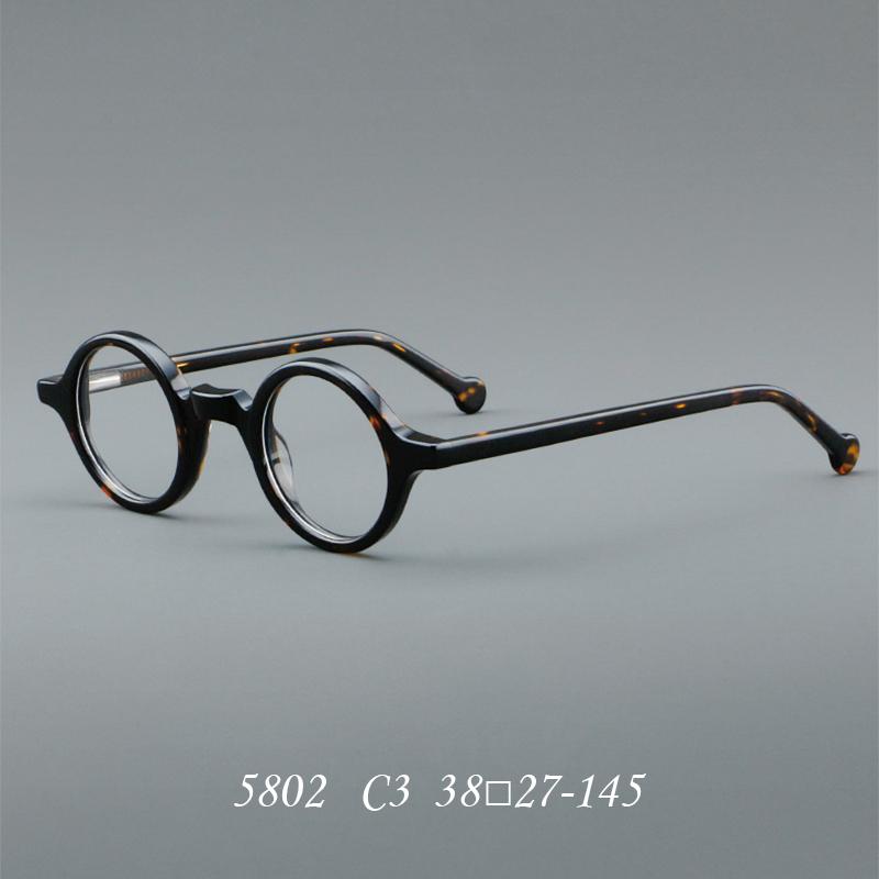 Retro Acetate glasses Myopia Hyperopia Prescription Round Eyeglass Frames Customizable Prescription Small Face Designer frame