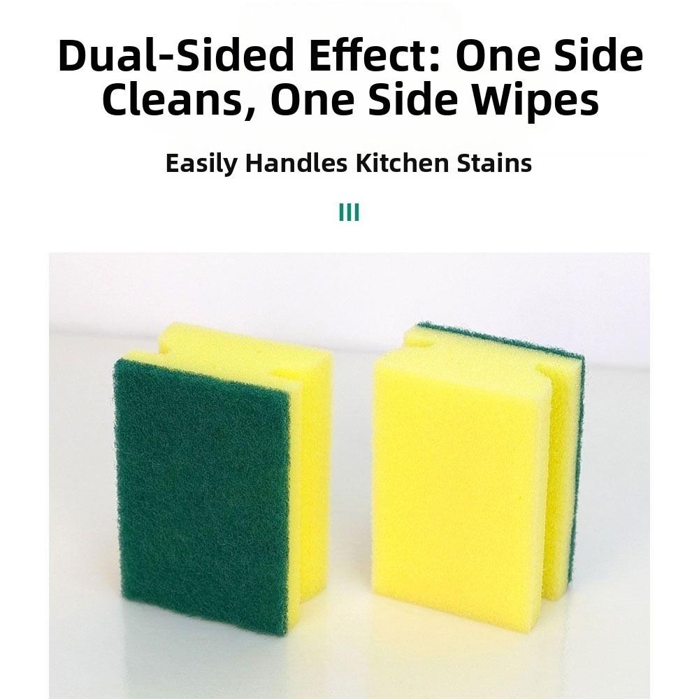 Double-sided Dishwashing Sponge Highly Absorbent Scouring Pad Kitchen Grease Cleaning Tool