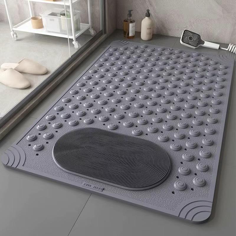 Non-Slip PVC Bath Mat  Rectangular Massage Shower and Bathroom Safety Rug