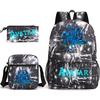 Large Capacity Schoolbag with Shoulder Strap; Student Three-piece Pencil Case Set