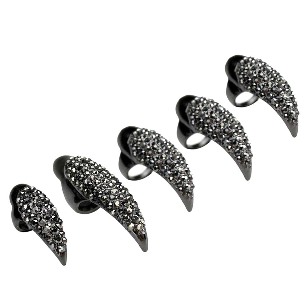5 pieces vintage 3D false nail fingernail ring nail ring cosplay party