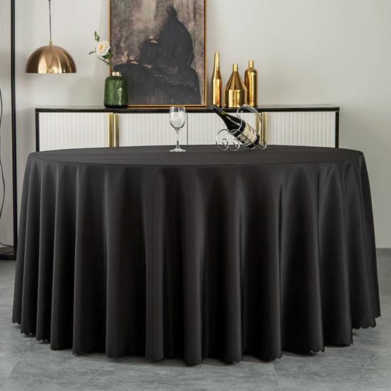 Round Polyester Tablecloth Elegant Solid Color Fabric Table Cloth Decorative Table Cover for Parties Weddings 71" -118