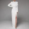High Neck Slit Long Dress - European & American Summer Fashion