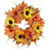 Warm Fall Doorway Wreath, 24 Inch Seasonal Petal Accent with Full Leafy Texture for Entry Wall Window and Porch Placement At Homes Use