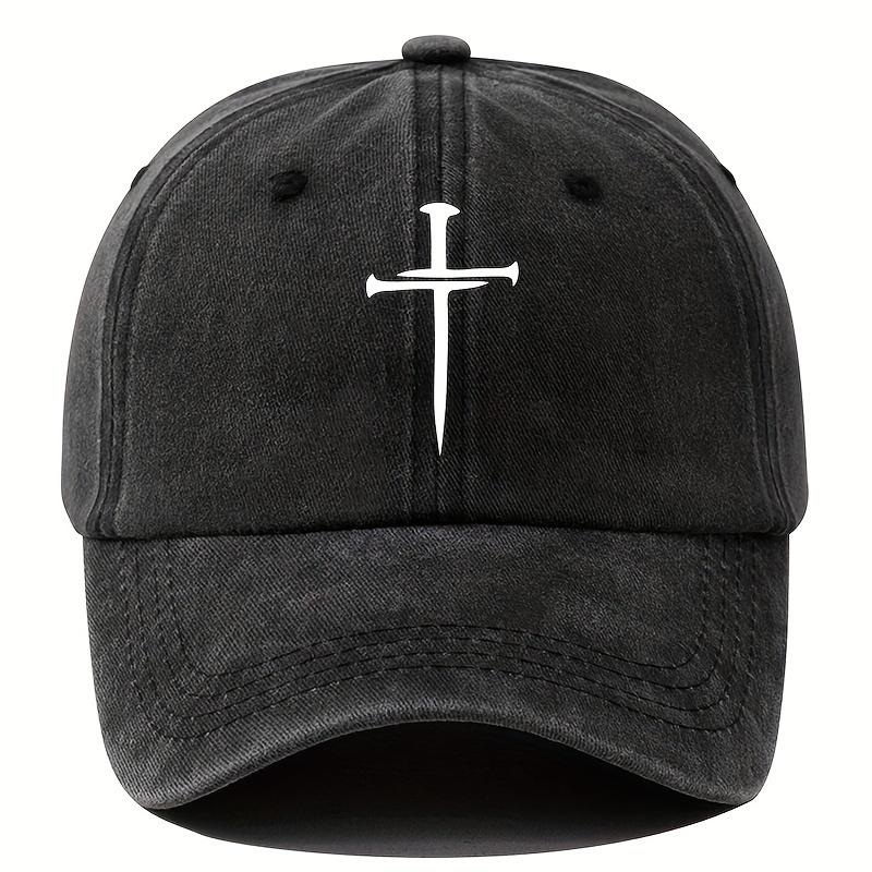 Vintage Washed Cross Baseball Cap Adjustable Fashion Hat for Outdoor Activities PartiesAppropriate for Any Season