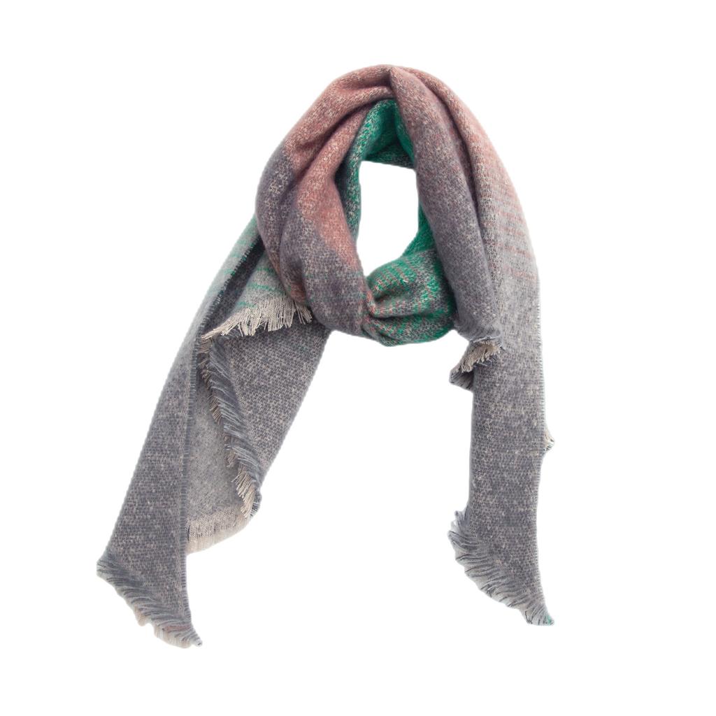 Women's Autumn Winter Thick Striped Star Print Scarf Warm Shawl