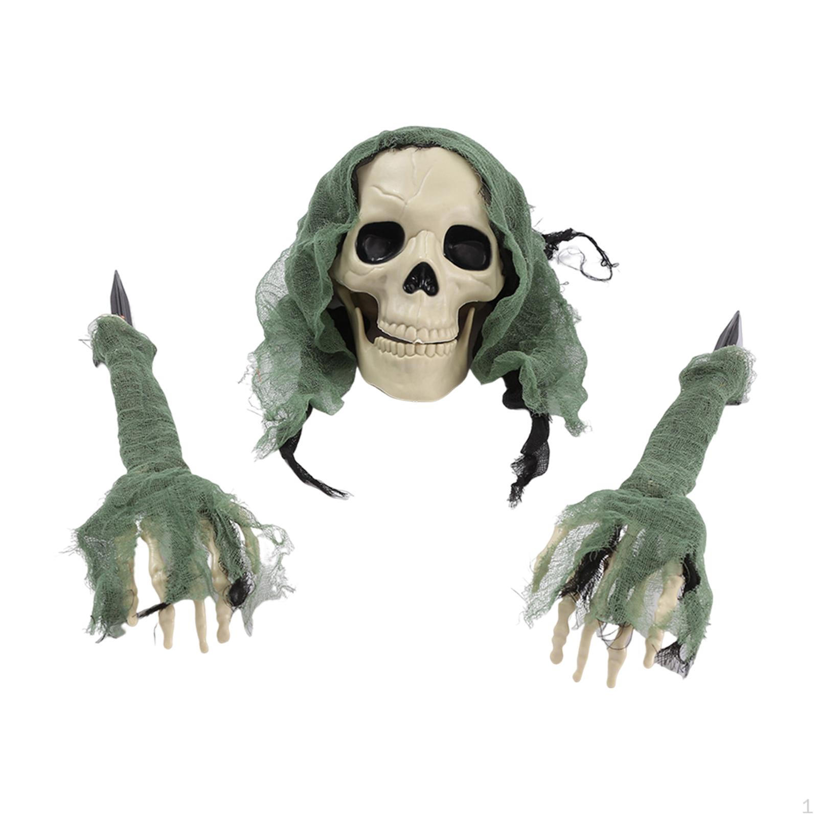 

Skeleton Stakes Halloween Decorations Figurine Statue Skull Decoration for Club зелёный