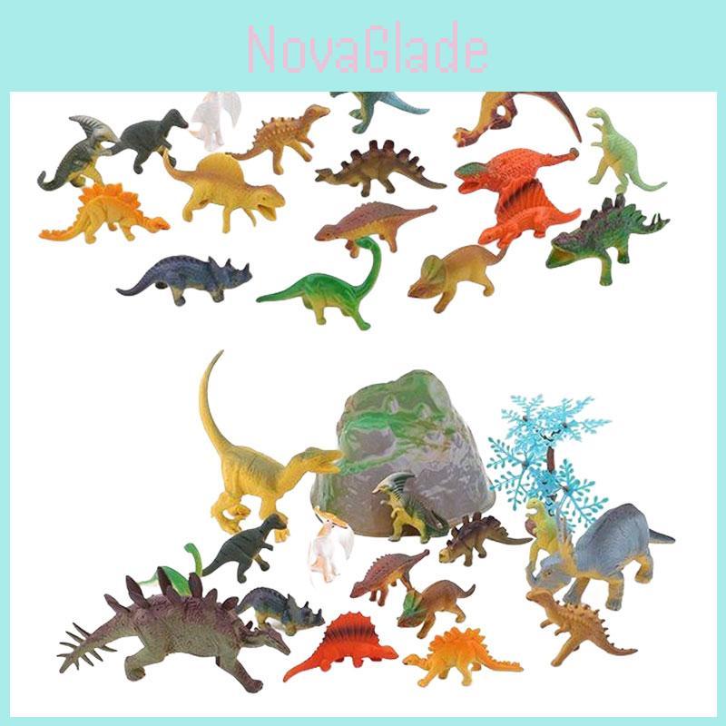 Dinosaur Model Toy Set Jurassic Plastic Tyrannosaurus Rex 17 Pieces Included!