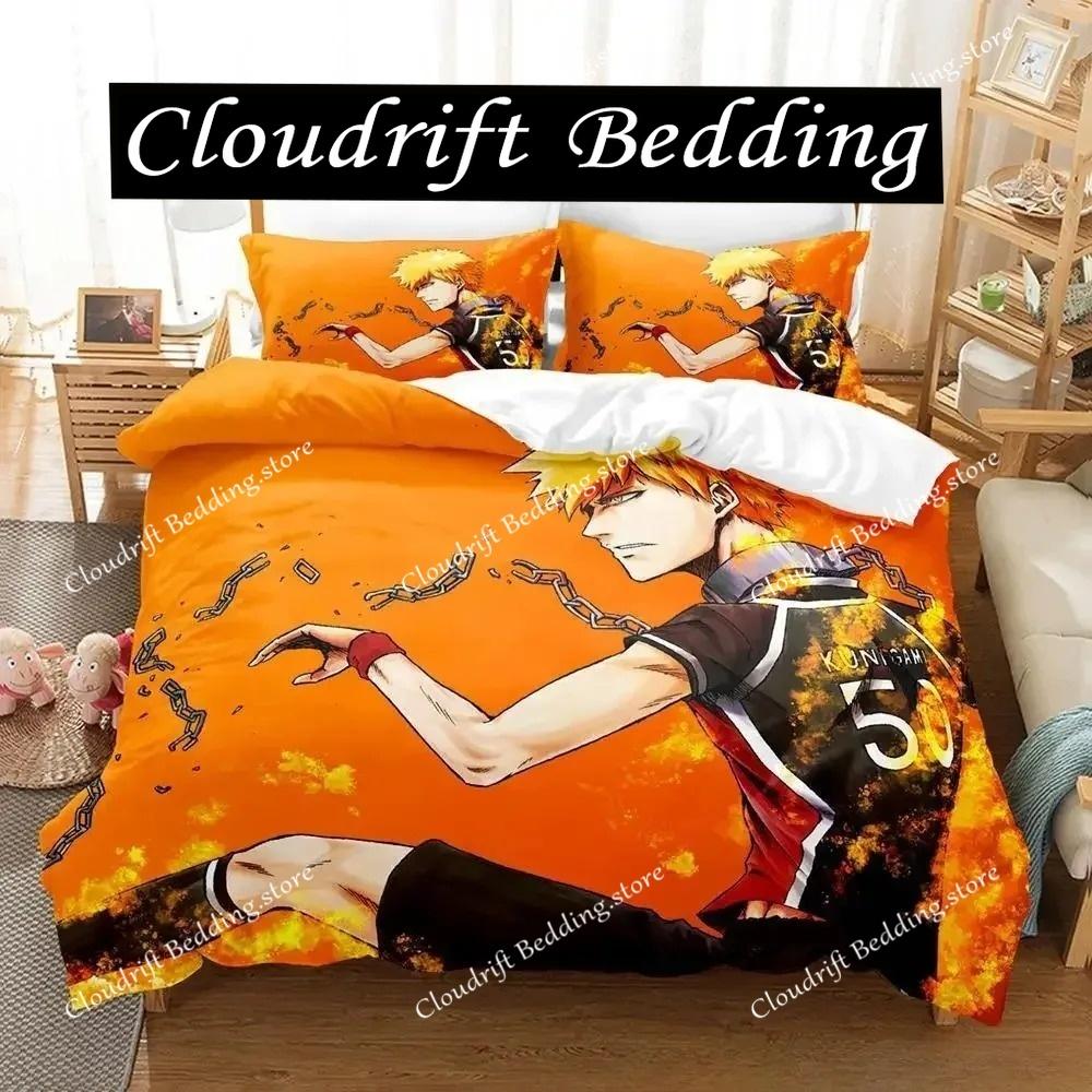 New B-Blue L-Lock Bedding Set Single Twin Full Queen King Size Bed Set Adult Kid Bedroom Duvet Cover Sets 3D Anime Bed Sheet Set