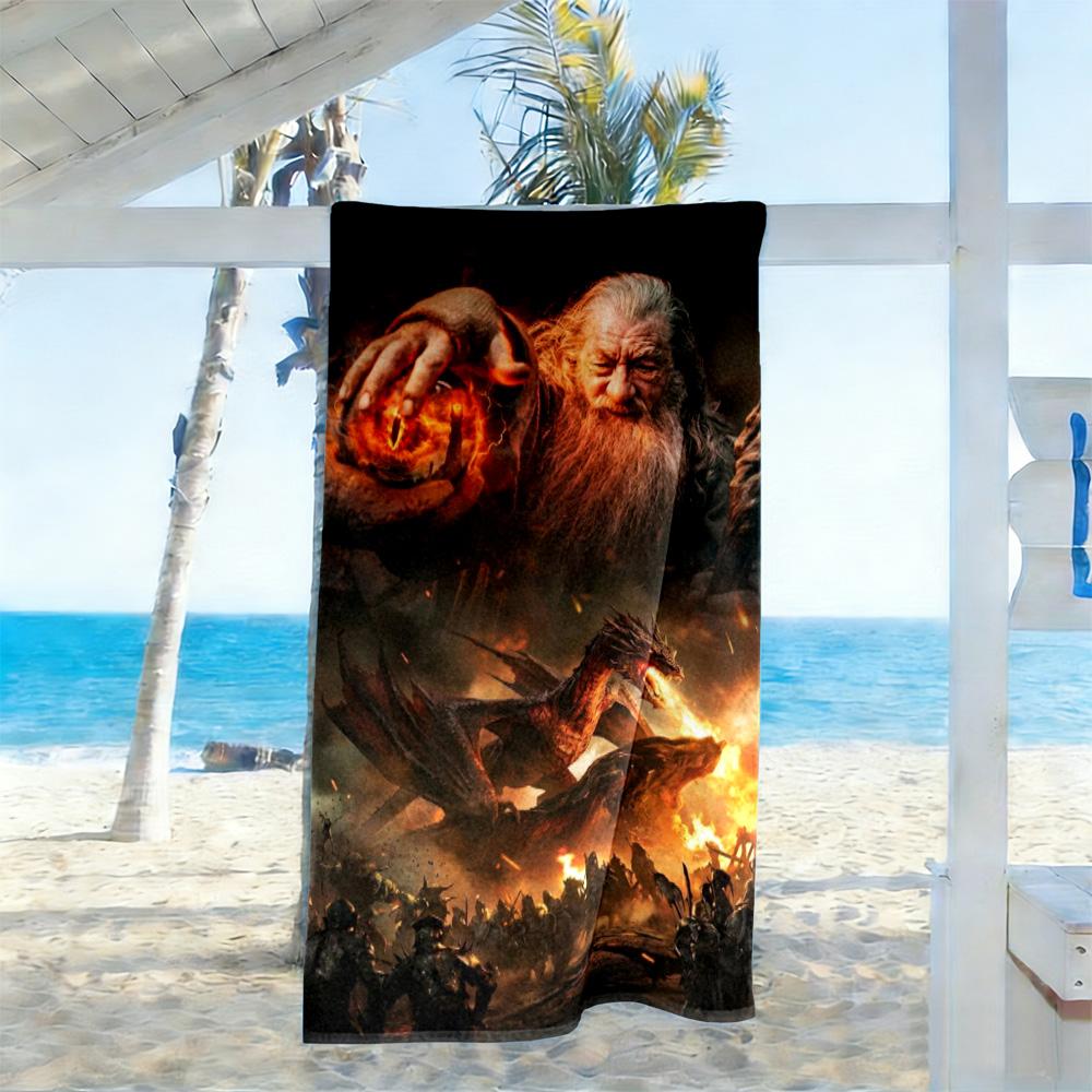 Lord Rings Beach Towel Super Soft Absorbent Comfortable Lightweight Perfect for Traveling Yoga Camping and Swimming