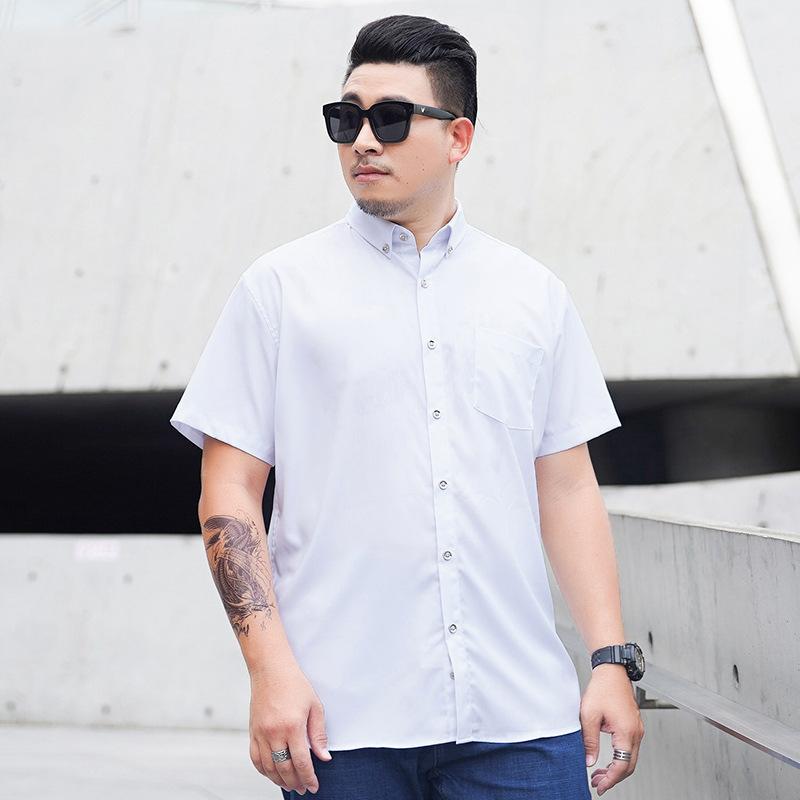 

Мужская рубашка с короткими рукавами Деловая рубашка с короткими рукавами 6XL/200 белый
