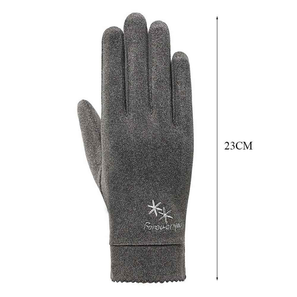 Thin Velvet Warm Gloves Touch Screen Mittens Fashion All Finger Gloves Outdoor