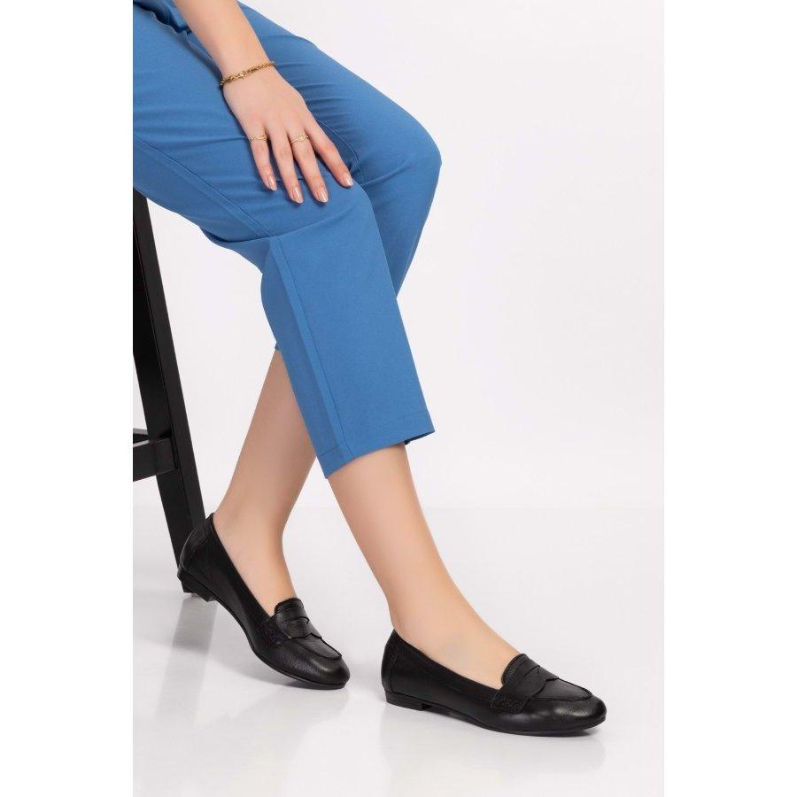 Mocassins plats décontractés en cuir véritable pour femmes