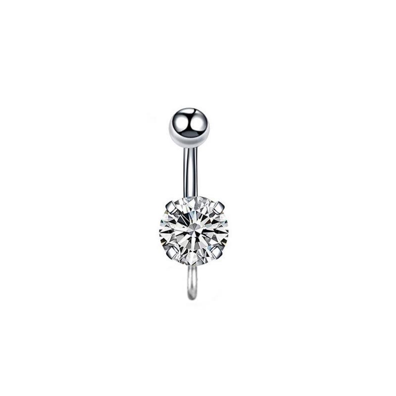 Retro Stainless Steel Titanium Belly Button Ring with Double Handcuffs Design