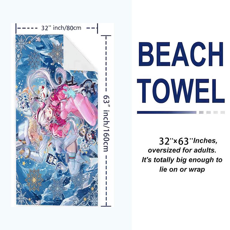 GODDESS OF VICTORY NIKKE Print Beach Towel, Large Soft Quick Dry Towel for Beach Camping Swimming