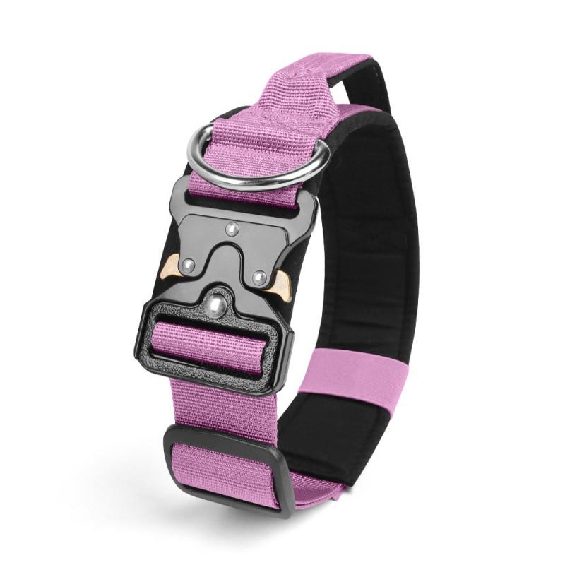 Heavy Duty Dog Collar Medium To Large Breeds Anti-Pull Tactical Nylon With Adjustable Buckle Multiple Colors Sizes