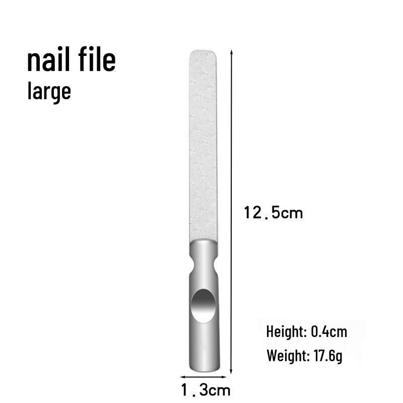 Stainless Steel Double-Sided Nail File with Leather Case - Buffing, Polishing, and Abrasive Nail Art Tool Set
