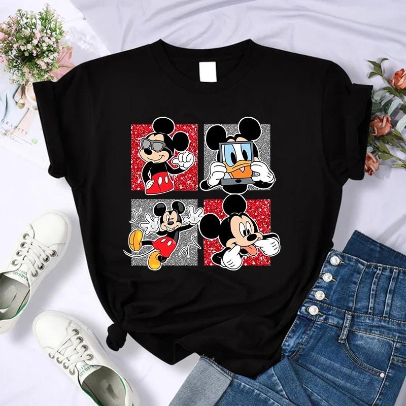90s Mickey Print Tshirts for Women Fashion Minnie Mouse T Shirt Streetwear FeUnisex Clothes Disney Tshirt