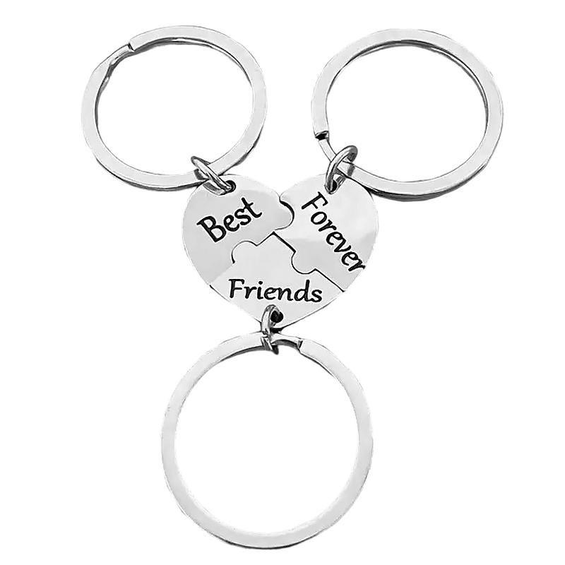 

1 Set Heart Design Gifts for Friends Jigsaw Puzzle Design Cute Pendant Family Gifts Bag Charm Valentine s Day Silver