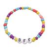 Colorful Beaded Bracelet Rainbow Friendship Bracelet Elastic Stretch Letter Beaded Bracelets for Kids Girls