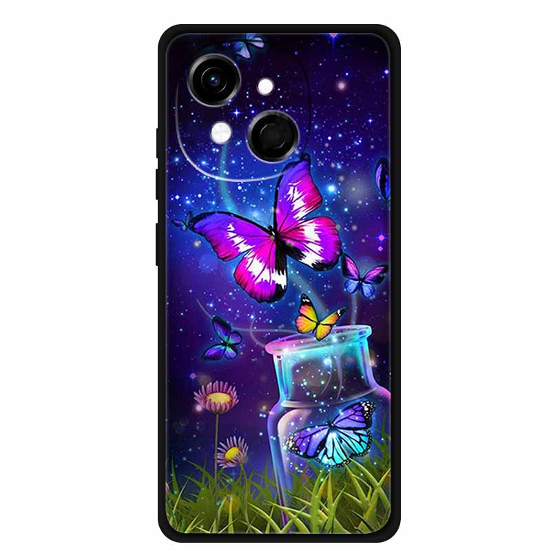 Black Silicone Case For Tecno Spark 40C Cases Wolf Luxury Protective Soft Back Cover For Tecno Pop 9 4G Case 6.67" Animal Fundas