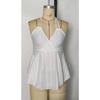 Womens V Neck Wrap Tank Top With Eyelet Embroidery Spaghetti Strap Casual Peplum Sleeveless Blouse