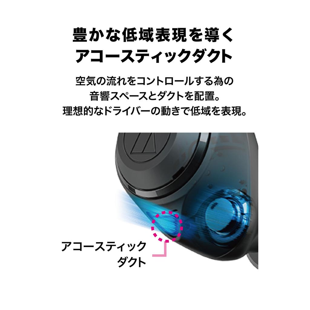 BL Wireless Earphones with Noise Deep Up to 50 Hours of 20 Hours of Enhanced Call Noise Low Latency aptX and 360 Reality Audio-Technica ATH-CKS50TW