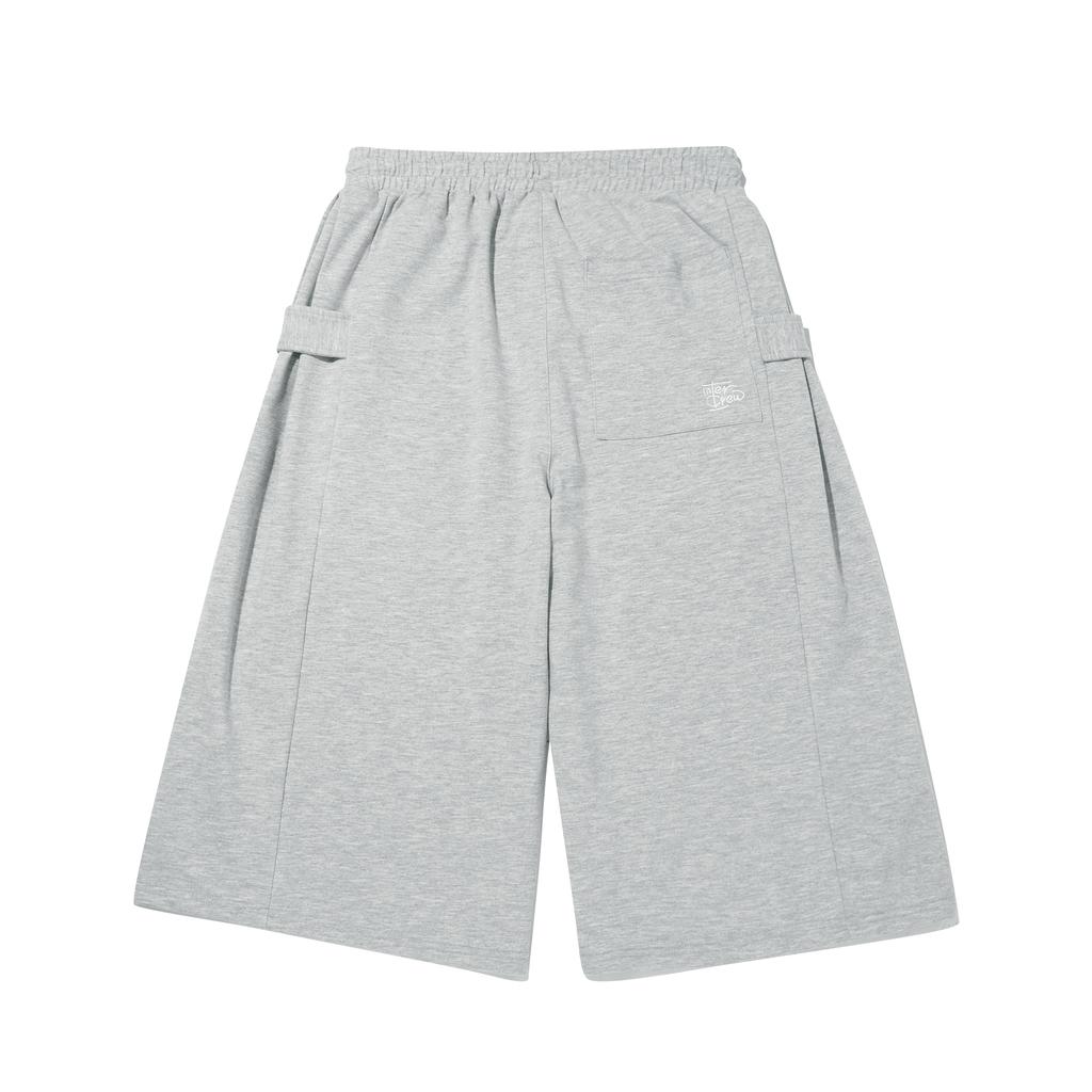 INTERCREW Side-Tuck 3/4 Jersey Shorts M Grey Ita2Rm03Amg