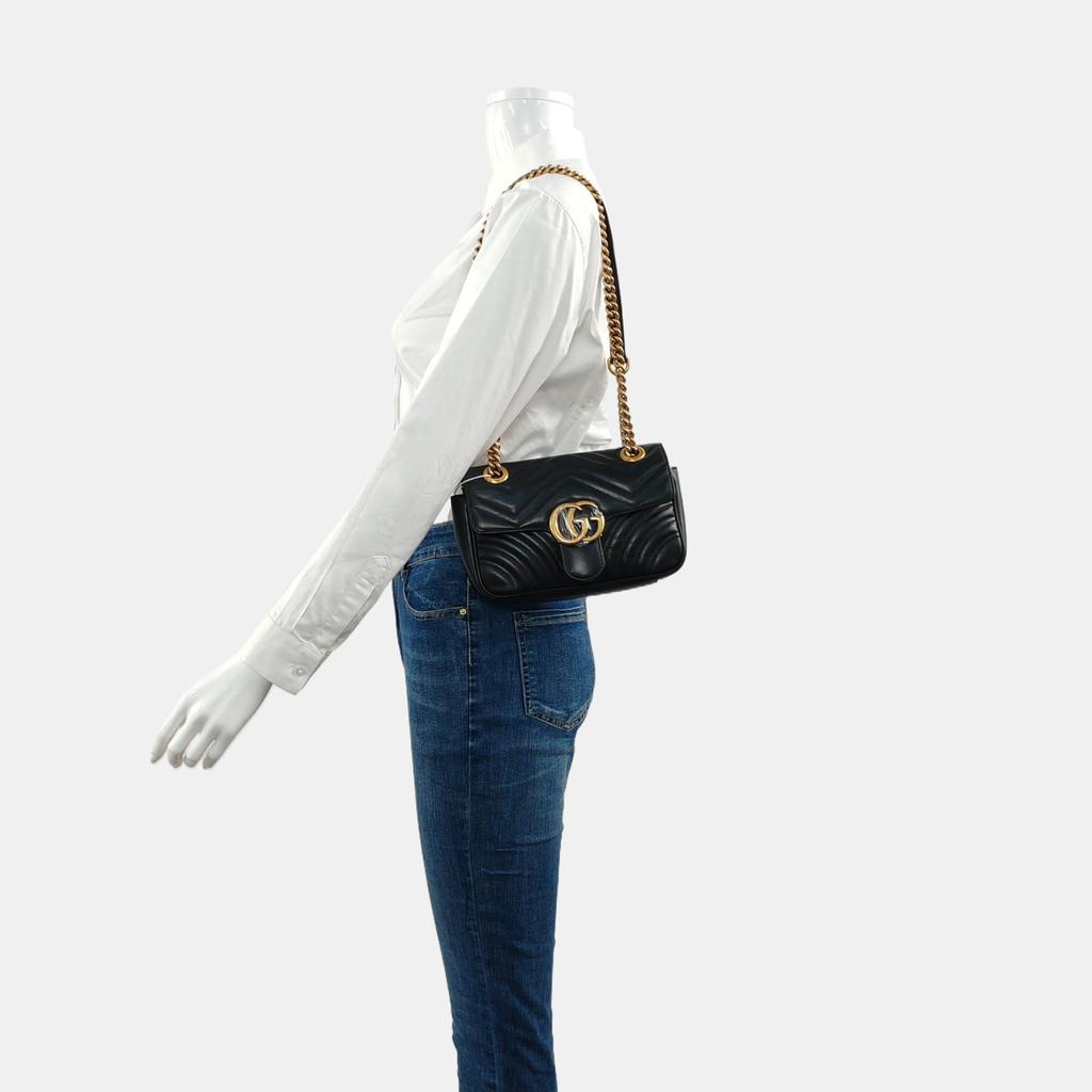 [Pre-Owned] Gucci GG Marmont Matelassé Mini Bag 'Black' - Very Good #1LJ7S3H