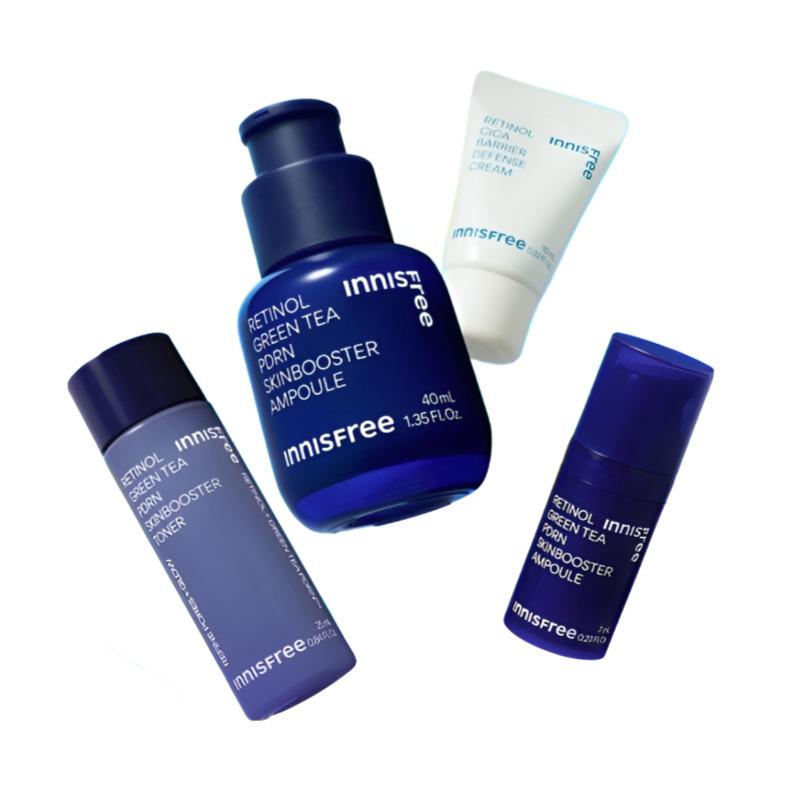 Innisfree Holiday Retinol Green Tea PDRN Skinbooster Ampoule 4-Piece Set