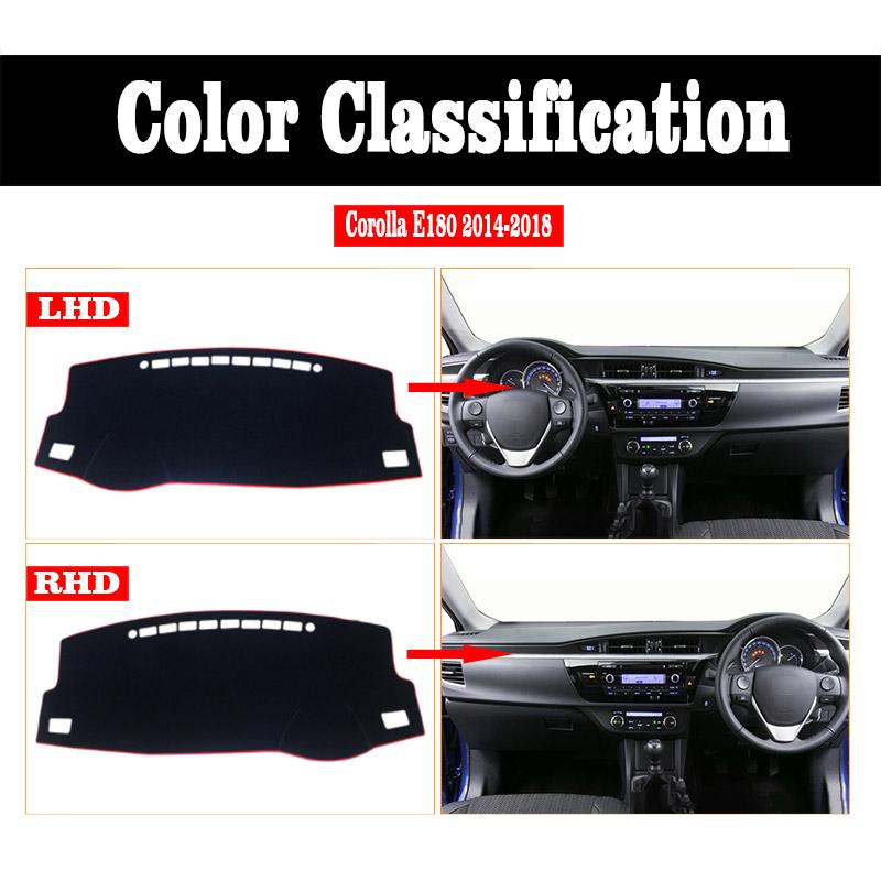 Auto Armaturenbrett Abdeckung Dash Anti-UV Matte Für Toyota Corolla E180 E150 2006 2007 2008 2009 2010 2012 2013 2014 2015 2016 2017 2018
