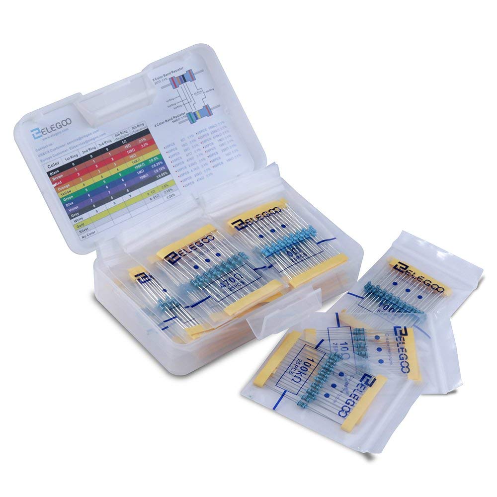 ELEGOO 17 Value 1% Resistor, 0 Ohm to 1M Ohm (525 pcs)