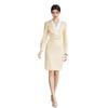 Women's Yellow Slimming Suit Dress Set - Professional OL Style for Formal Occasions in Autumn and Spring