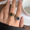 Vintage Diamond-set Cross Heavy Industry Texture Ring European and American Jewelry Men's Ancient Gold Ring