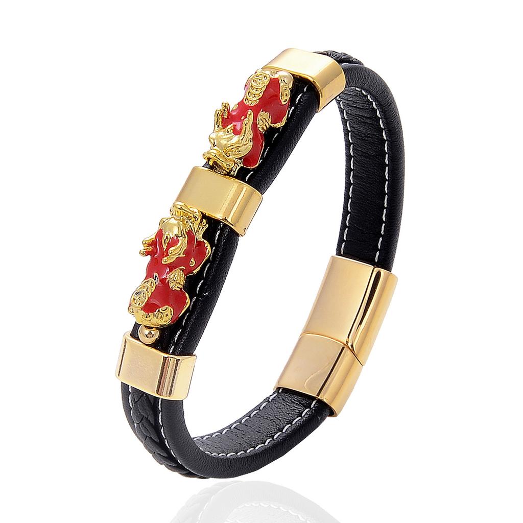 2026 Pibi Armband Retro Geflochtenes Lederseil Armband Magnetverschluss Armband Herrenschmuck