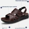 Mens Leather Sandals Summer Casual Comfortable Slide Sandals Outdoor Beach Shoes Breathable Fashionable