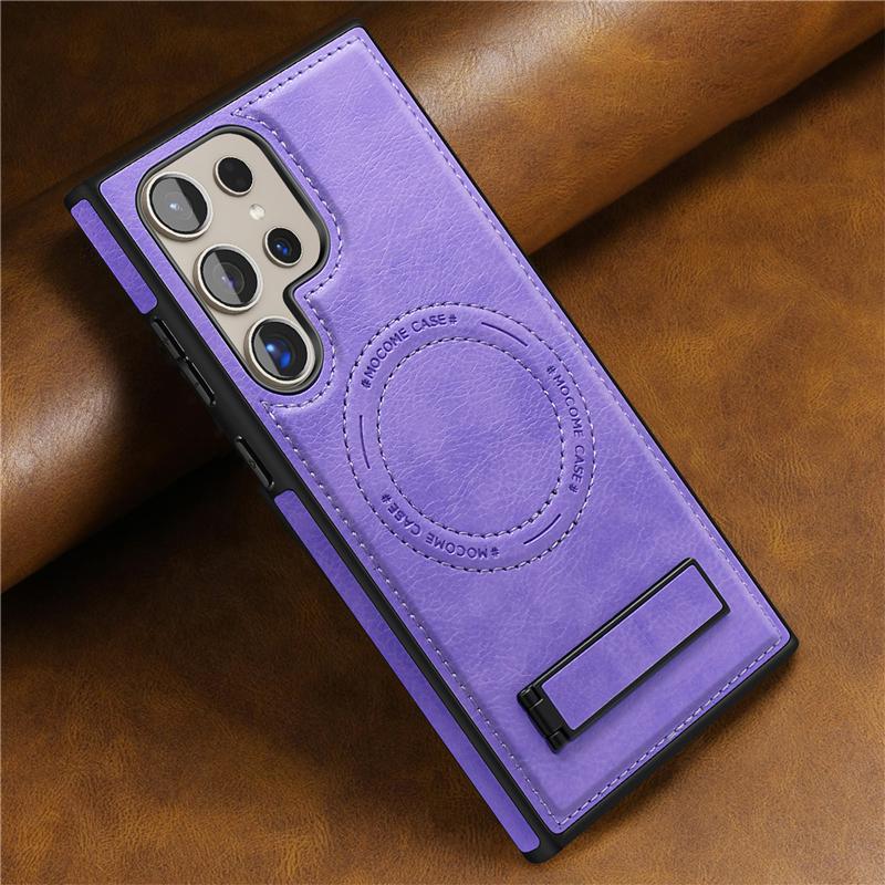 Custodia Portafoglio Pieghevole Magnetica in Pelle di Lusso per Samsung S24 Ultra S23 Plus S22 Ricarica Wireless Antiurto Cover Posteriore Morbida