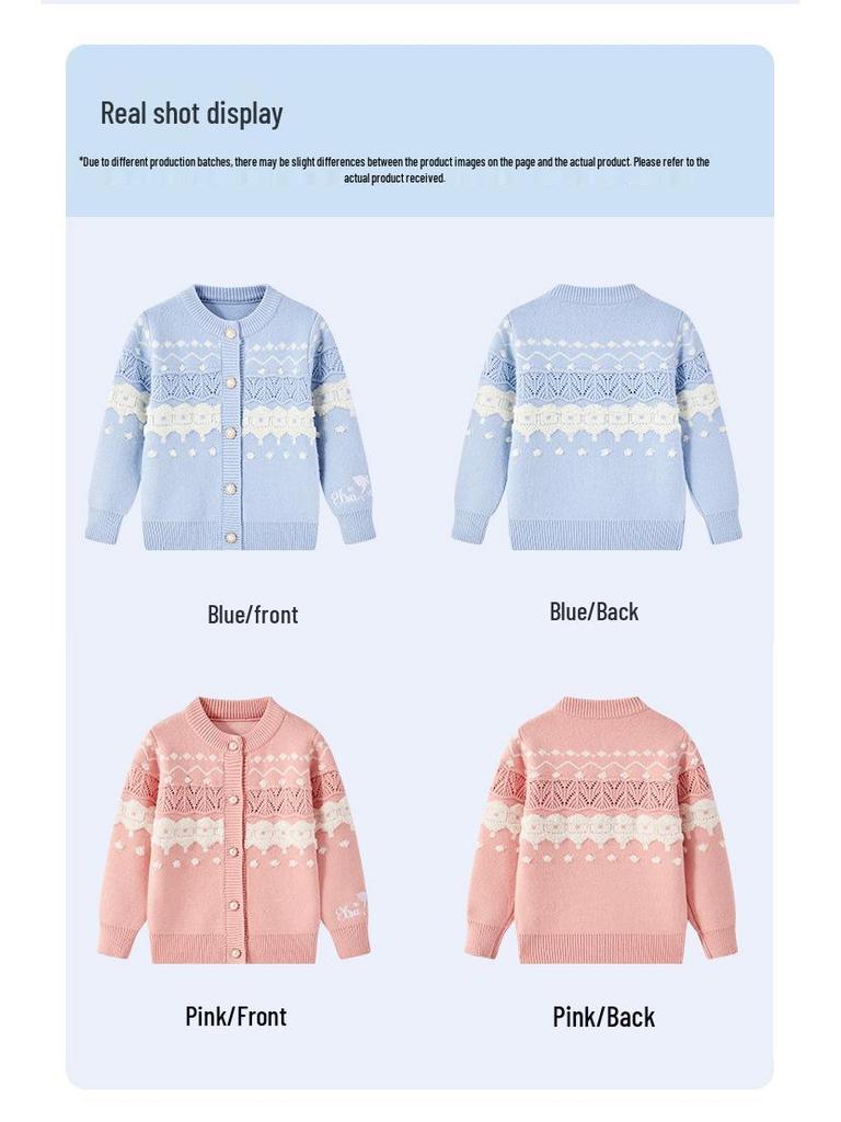 Casaco Cardigan de Malha para Meninas Disney - Primavera 2026 Manga Longa