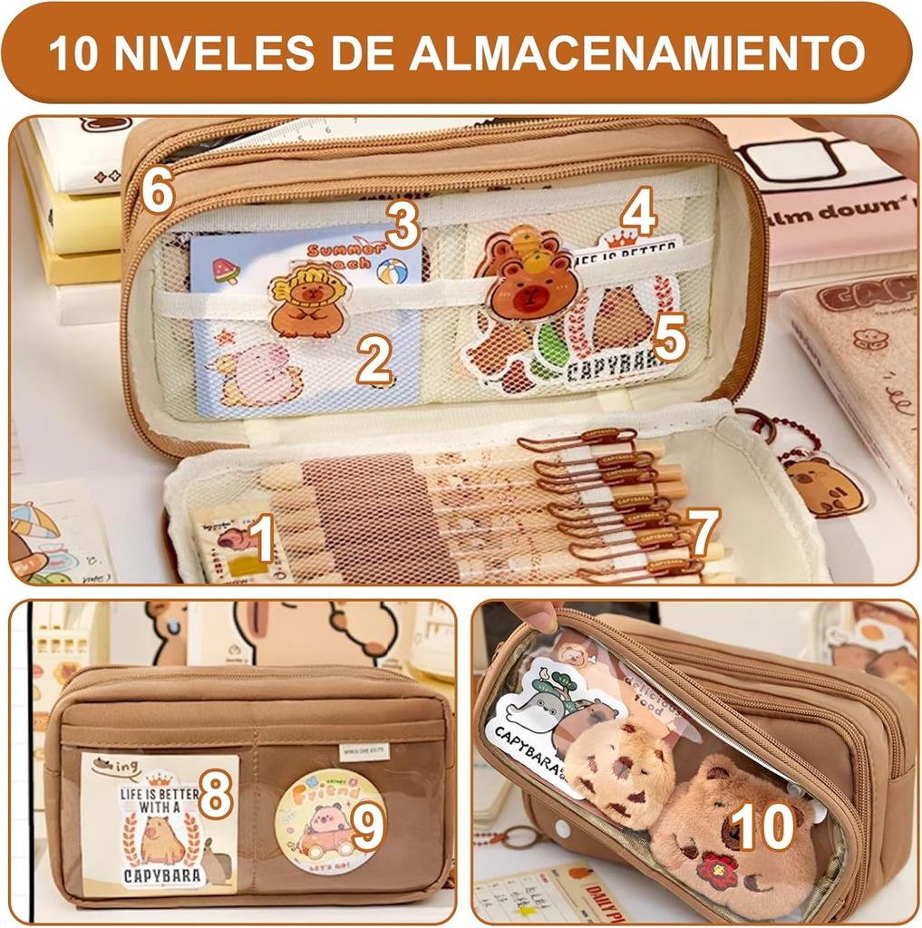 Capybara Pencil Case Capybara Pencil Cases Capybara Pencil Case Capybara Pencil Case Removable School Pencil Pouch Multi Purpose Storage Bag for